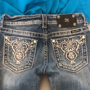 Embroidered Blue Denim Shorts